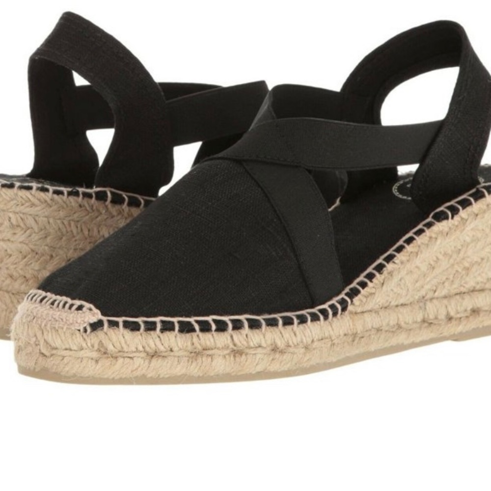 Espadrilles Black Wedge Size 9 Toni Pons